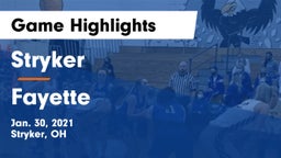 Stryker  vs Fayette Game Highlights - Jan. 30, 2021