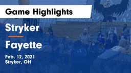 Stryker  vs Fayette  Game Highlights - Feb. 12, 2021