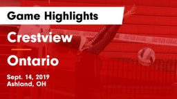 Crestview  vs Ontario Game Highlights - Sept. 14, 2019