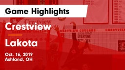 Crestview  vs Lakota Game Highlights - Oct. 16, 2019