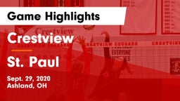 Crestview  vs St. Paul  Game Highlights - Sept. 29, 2020