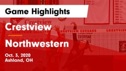 Crestview  vs Northwestern  Game Highlights - Oct. 3, 2020