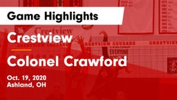 Crestview  vs Colonel Crawford  Game Highlights - Oct. 19, 2020