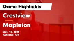 Crestview  vs Mapleton Game Highlights - Oct. 12, 2021