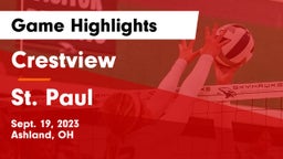 Crestview  vs St. Paul  Game Highlights - Sept. 19, 2023