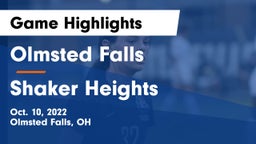 Olmsted Falls  vs Shaker Heights  Game Highlights - Oct. 10, 2022