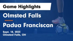 Olmsted Falls  vs Padua Franciscan  Game Highlights - Sept. 18, 2023