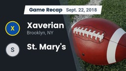 Recap: Xaverian  vs. St. Mary's 2018