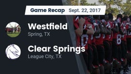 Recap: Westfield  vs. Clear Springs  2017