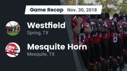 Recap: Westfield  vs. Mesquite Horn  2018