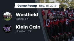 Recap: Westfield  vs. Klein Cain  2019