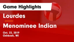 Lourdes  vs Menominee Indian Game Highlights - Oct. 22, 2019