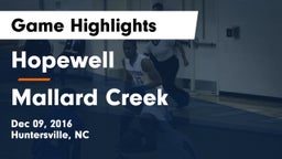 Hopewell  vs Mallard Creek  Game Highlights - Dec 09, 2016