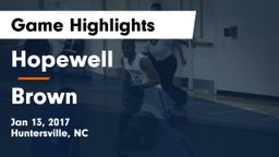 Hopewell  vs Brown  Game Highlights - Jan 13, 2017