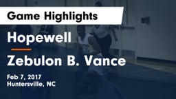 Hopewell  vs Zebulon B. Vance  Game Highlights - Feb 7, 2017