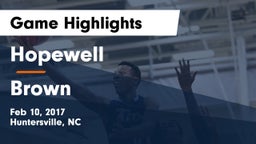 Hopewell  vs Brown  Game Highlights - Feb 10, 2017