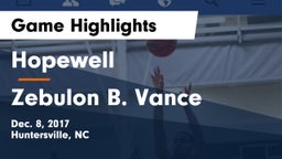 Hopewell  vs Zebulon B. Vance  Game Highlights - Dec. 8, 2017