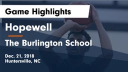 Hopewell  vs The Burlington School Game Highlights - Dec. 21, 2018