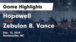 Hopewell  vs Zebulon B. Vance  Game Highlights - Dec. 13, 2019