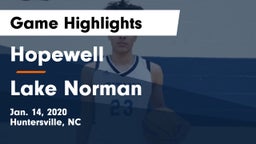 Hopewell  vs Lake Norman  Game Highlights - Jan. 14, 2020