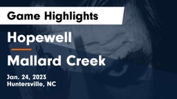Hopewell  vs Mallard Creek  Game Highlights - Jan. 24, 2023
