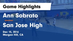 Ann Sobrato  vs San Jose High Game Highlights - Dec 15, 2016