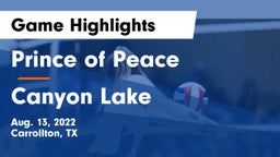 Prince of Peace  vs Canyon Lake Game Highlights - Aug. 13, 2022