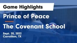 Prince of Peace  vs The Covenant School Game Highlights - Sept. 20, 2022