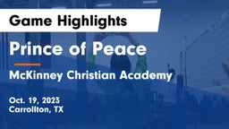 Prince of Peace  vs McKinney Christian Academy Game Highlights - Oct. 19, 2023
