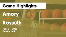 Amory  vs Kossuth  Game Highlights - Jan. 21, 2020