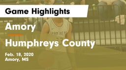 Amory  vs Humphreys County  Game Highlights - Feb. 18, 2020