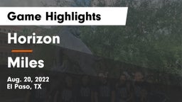 Horizon  vs Miles  Game Highlights - Aug. 20, 2022