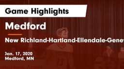 Medford  vs New Richland-Hartland-Ellendale-Geneva  Game Highlights - Jan. 17, 2020