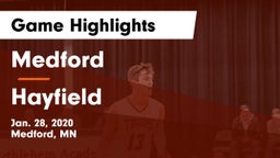 Medford  vs Hayfield  Game Highlights - Jan. 28, 2020