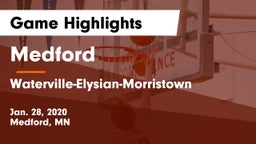 Medford  vs Waterville-Elysian-Morristown  Game Highlights - Jan. 28, 2020