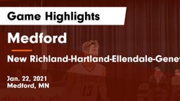 Medford  vs New Richland-Hartland-Ellendale-Geneva  Game Highlights - Jan. 22, 2021
