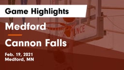 Medford  vs Cannon Falls  Game Highlights - Feb. 19, 2021