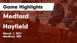 Medford  vs Hayfield  Game Highlights - March 1, 2021