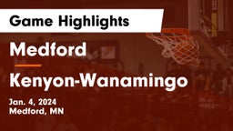 Medford  vs Kenyon-Wanamingo  Game Highlights - Jan. 4, 2024