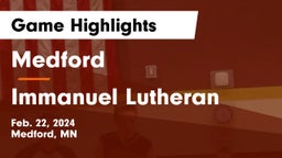 Medford  vs Immanuel Lutheran Game Highlights - Feb. 22, 2024