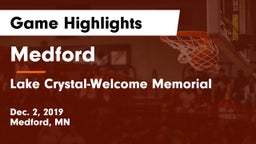 Medford  vs Lake Crystal-Welcome Memorial Game Highlights - Dec. 2, 2019