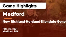 Medford  vs New Richland-Hartland-Ellendale-Geneva  Game Highlights - Feb. 26, 2021