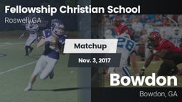 Matchup: Fellowship Christian vs. Bowdon  2017