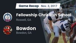 Recap: Fellowship Christian School vs. Bowdon  2017