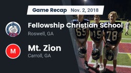 Recap: Fellowship Christian School vs. Mt. Zion  2018