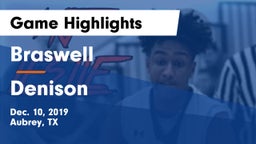 Braswell  vs Denison  Game Highlights - Dec. 10, 2019