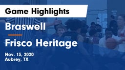 Braswell  vs Frisco Heritage  Game Highlights - Nov. 13, 2020
