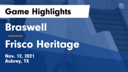 Braswell  vs Frisco Heritage  Game Highlights - Nov. 12, 2021