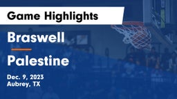 Braswell  vs Palestine  Game Highlights - Dec. 9, 2023