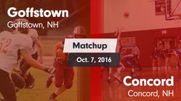 Matchup: Goffstown High vs. Concord  2016